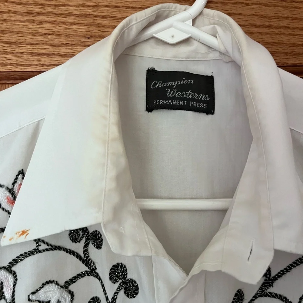 Vintage champion Western embroidered Western shirt - Picture 4 of 6